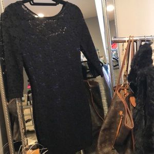 Blue and black lacy dress